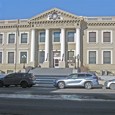 Front entrance of the Elko County Courthouse.